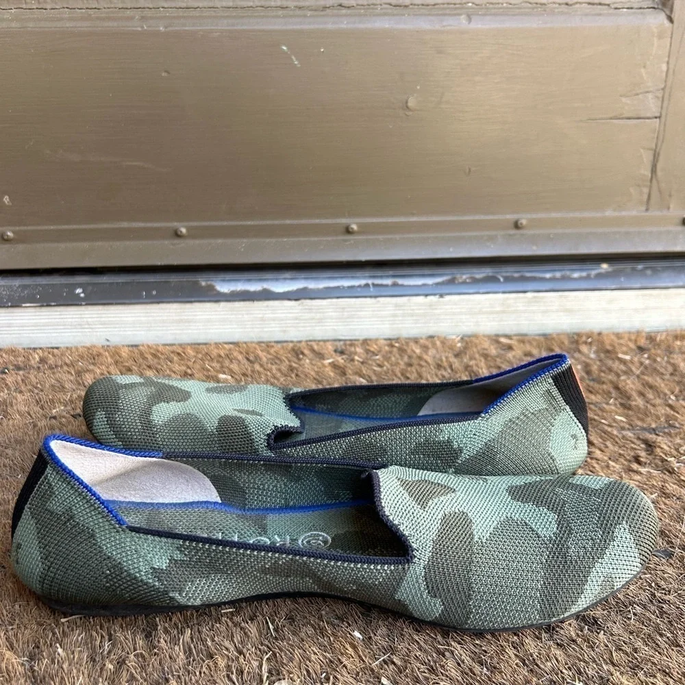Rothy's The Loafer Olive Green Camo Print Women's Size 10 Flats Ballet Flats